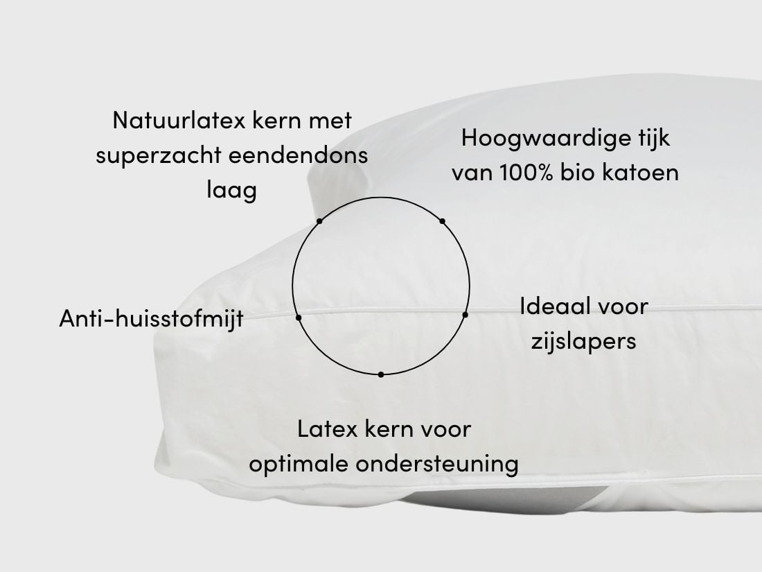 Kussen dons natuurlatex 50x70 zacht