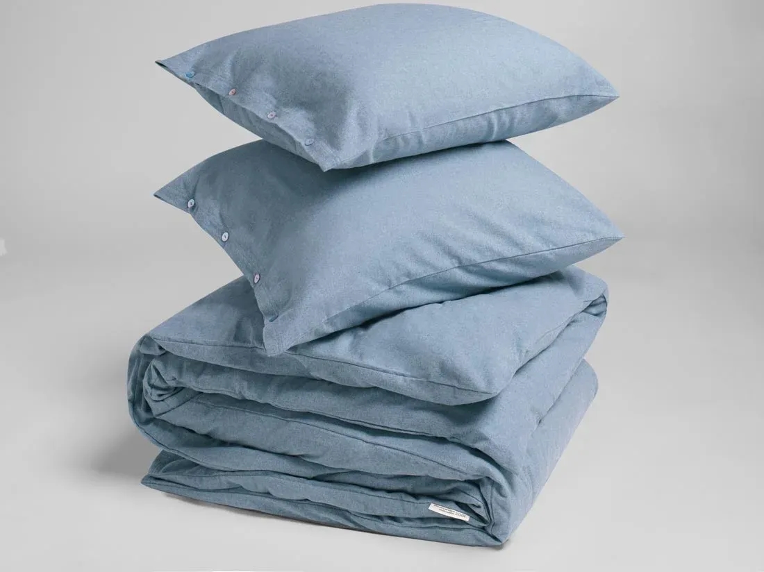 Dekbedovertrek flanel light blue 240x220 + 2/60x70