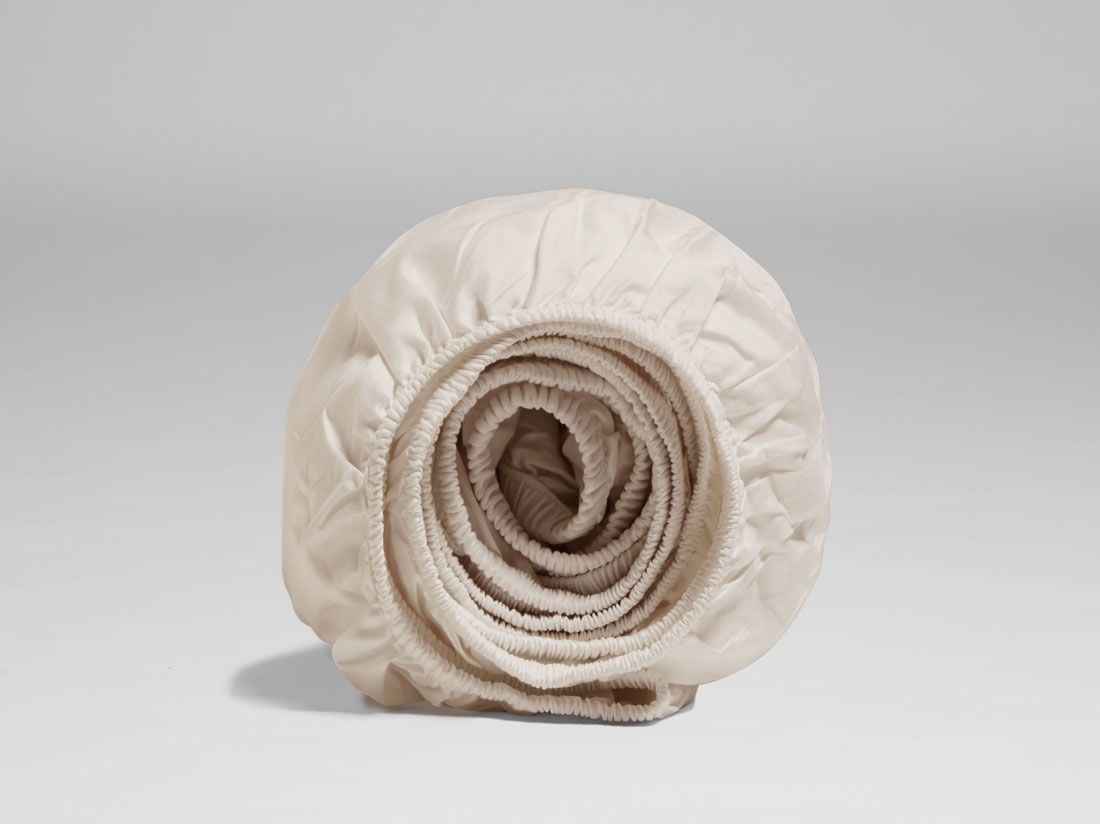 Hoeslaken topper katoen satijn natural