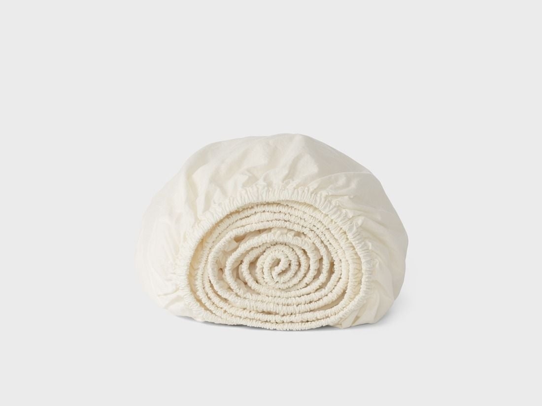 Hoeslaken percal katoen soft cream