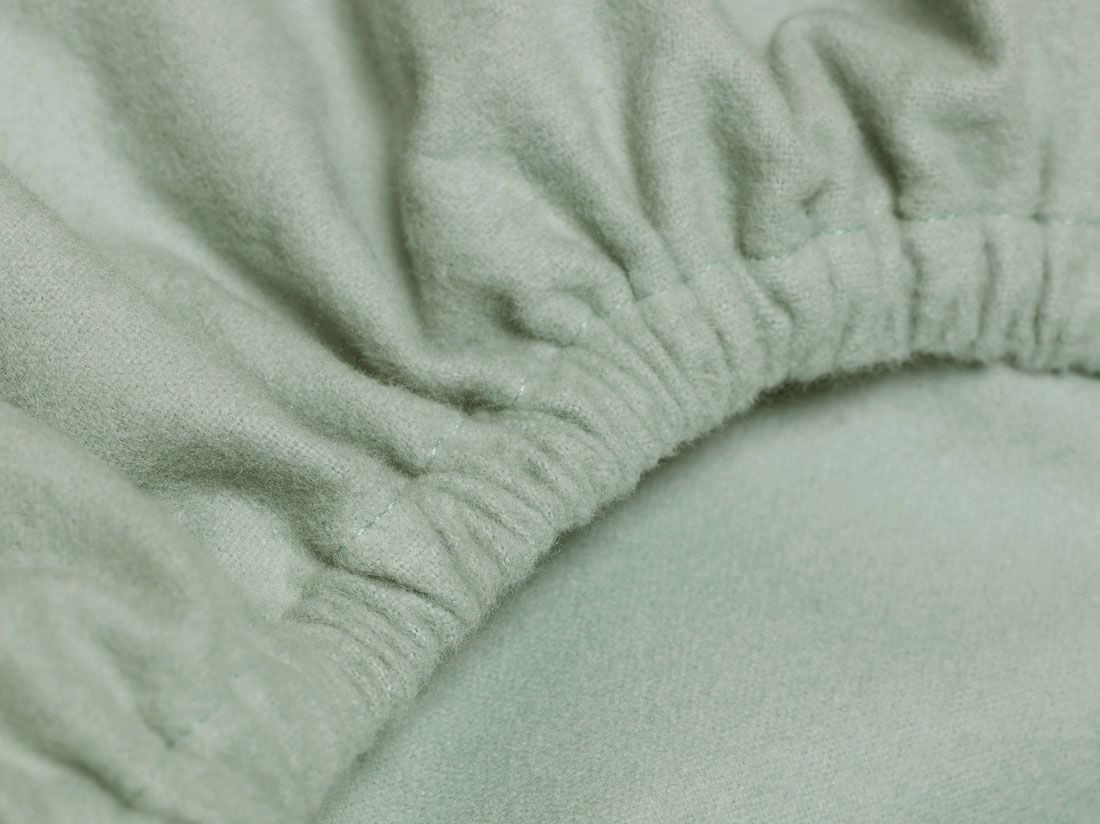 Hoeslaken flanel pale green 90x200x30