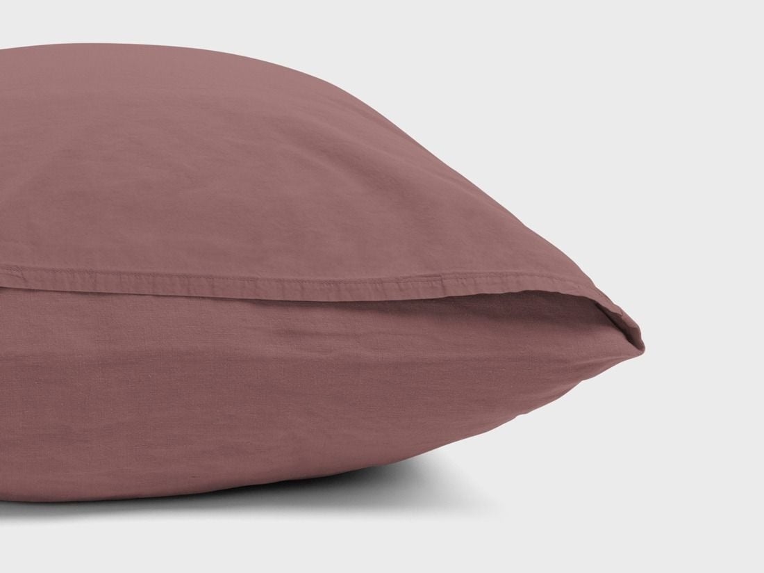 Kussensloop hennep/katoen deep raspberry