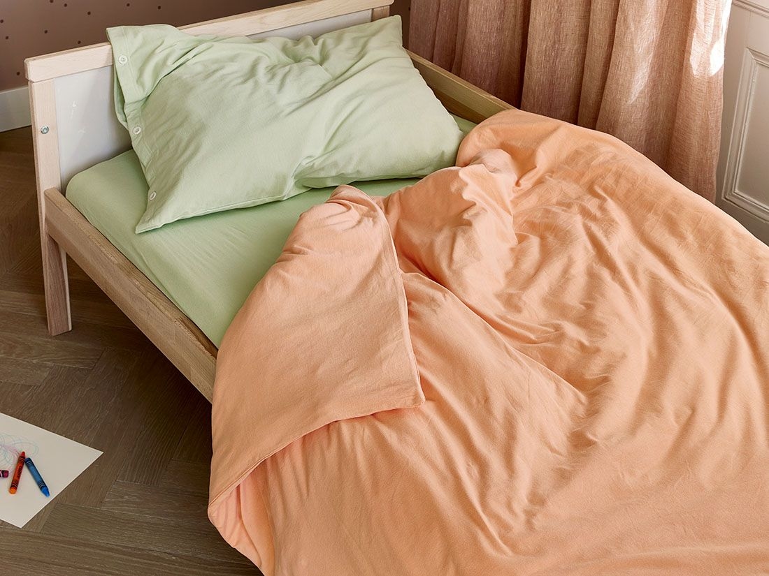 Kinderdekbedovertrek jersey perfect peach 120x150