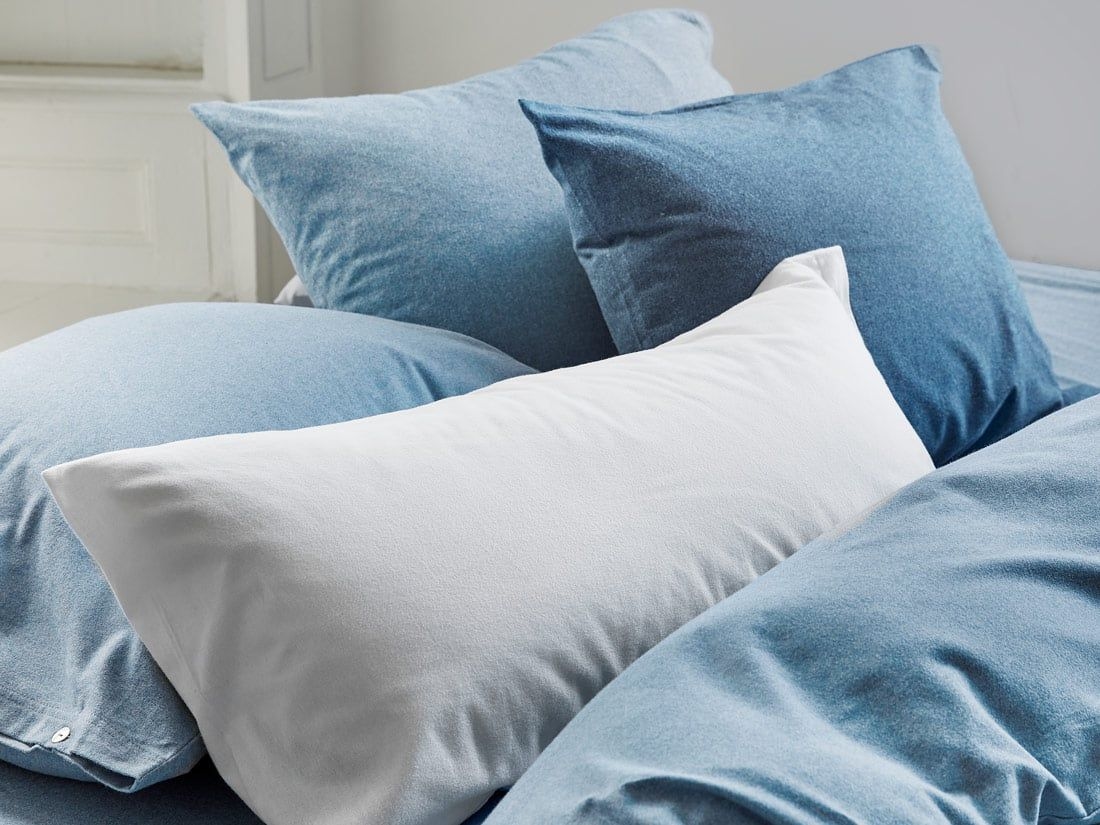 Kussensloop flanel light blue 60x70