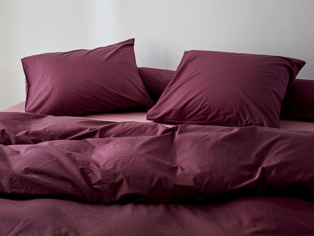 Dekbedovertrek percal katoen plum paradise