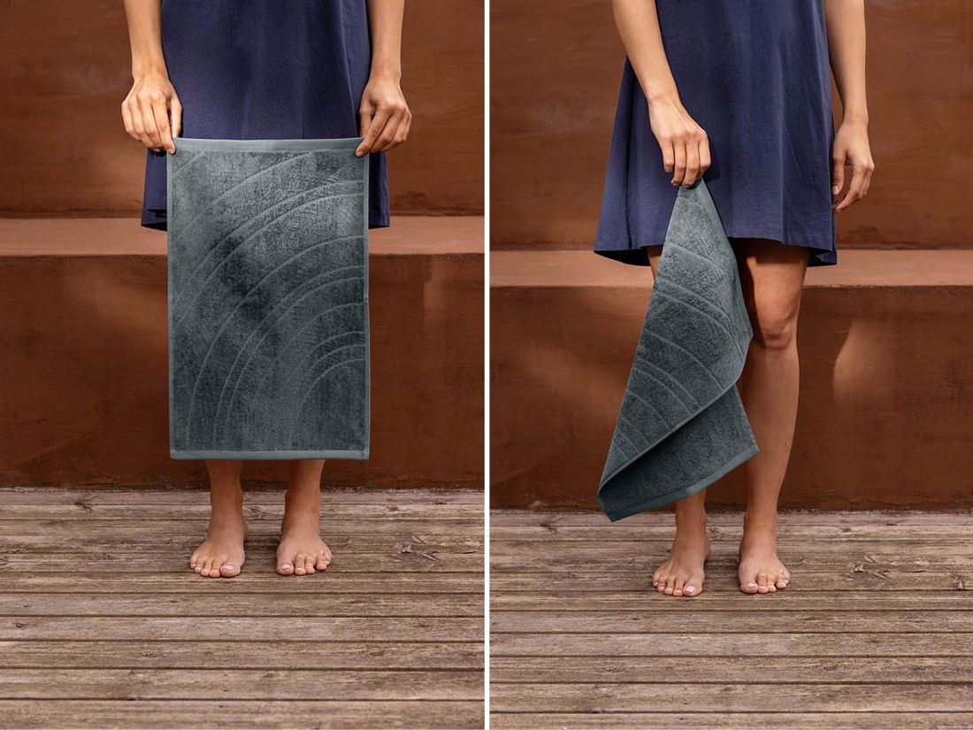 Gastendoekjes velours pebble blue 30x50 - 4 st