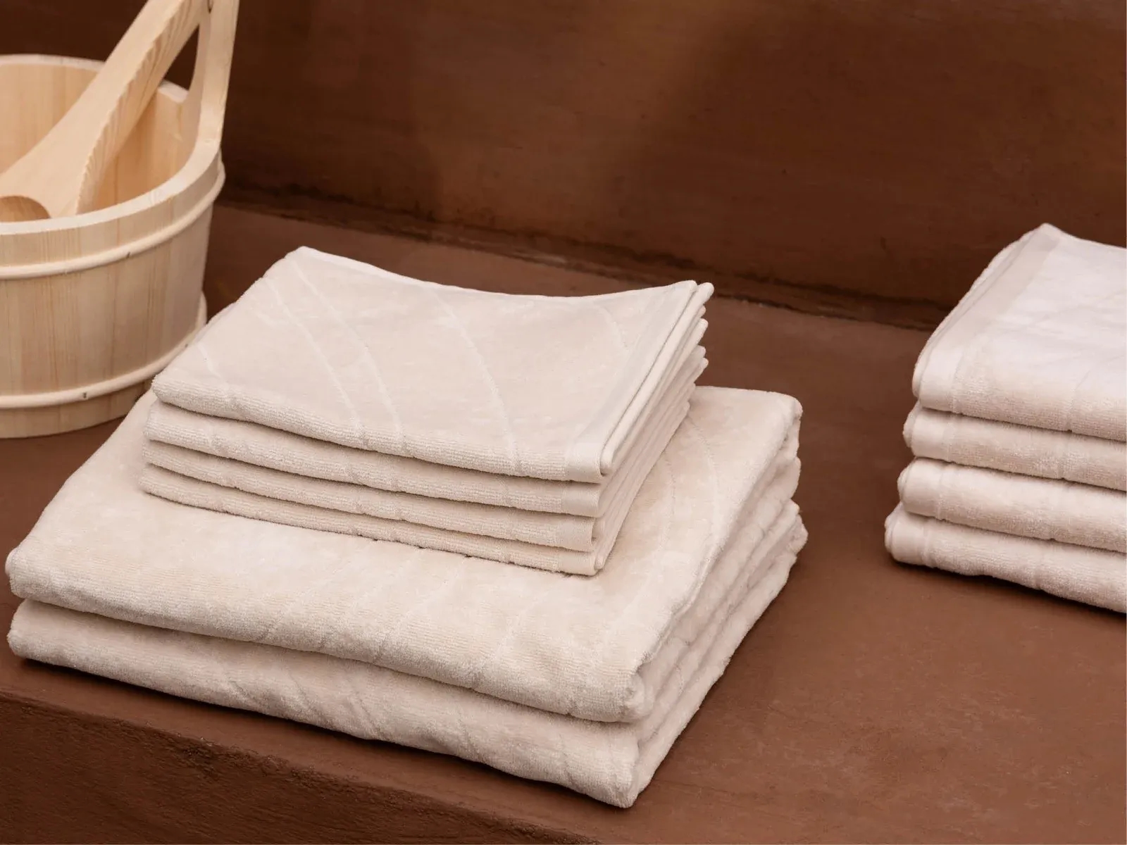 Gastendoekjes velours soft sand 30x50 - 4 st