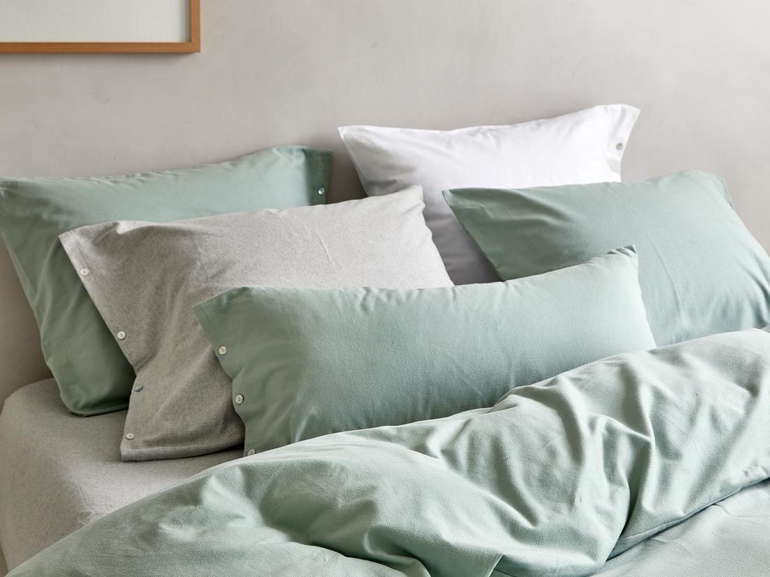 Kussensloop flanel pale green 60x70