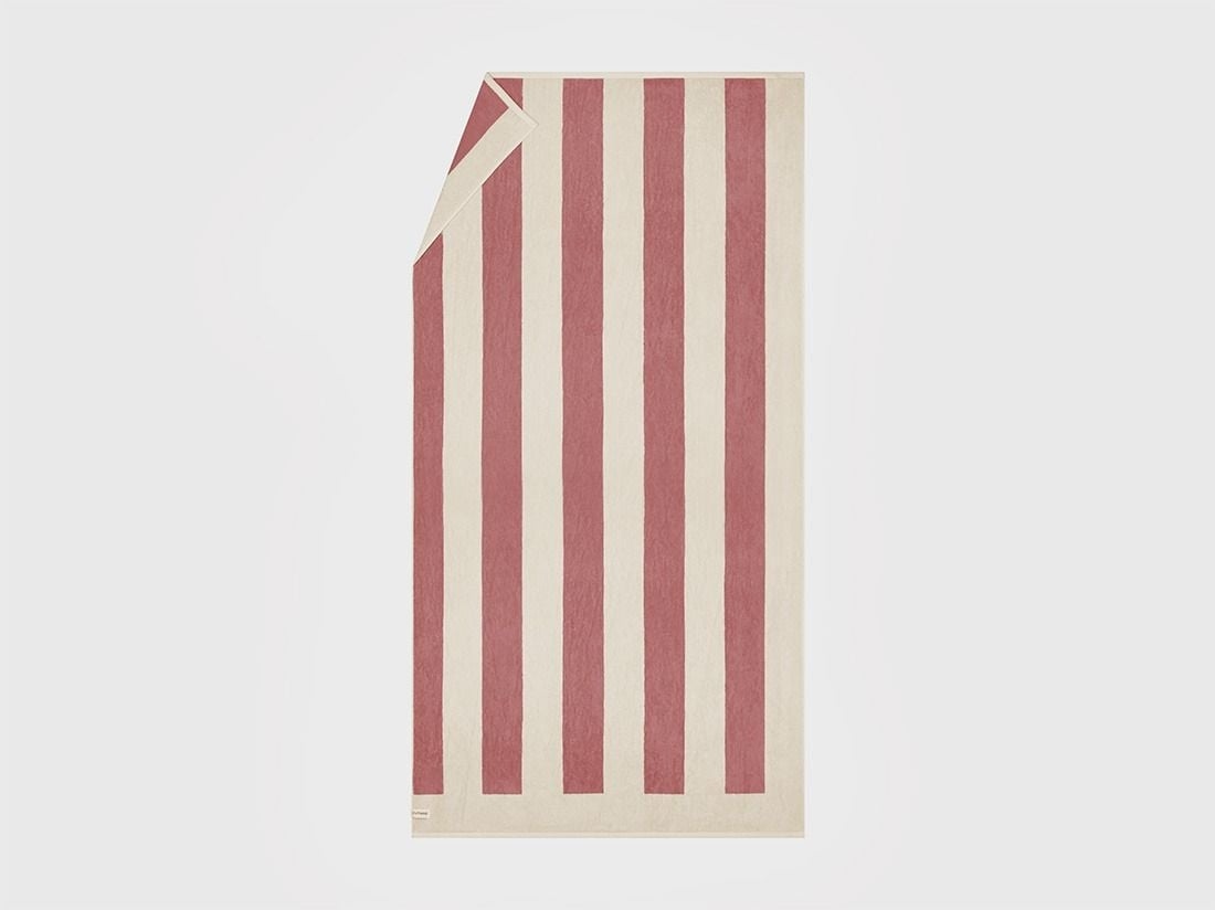 Strandlaken velours blush rose stripe 100x180 - 1 st