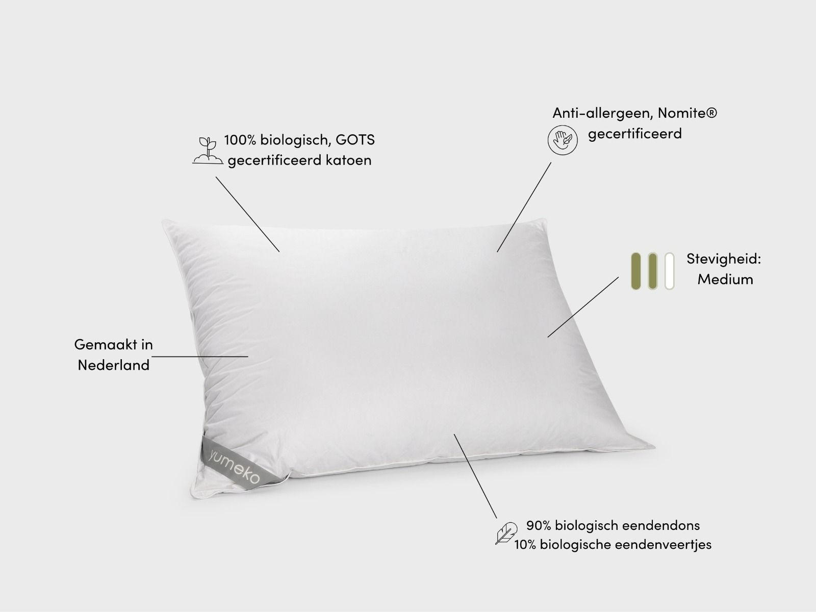 Kussen dons 70x90 medium