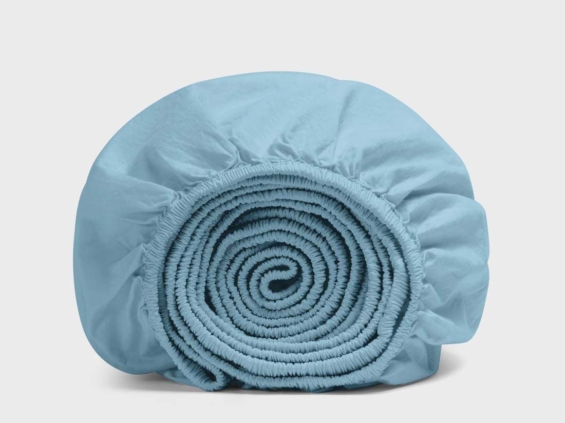 Kinderhoeslaken percal katoen blue lagoon