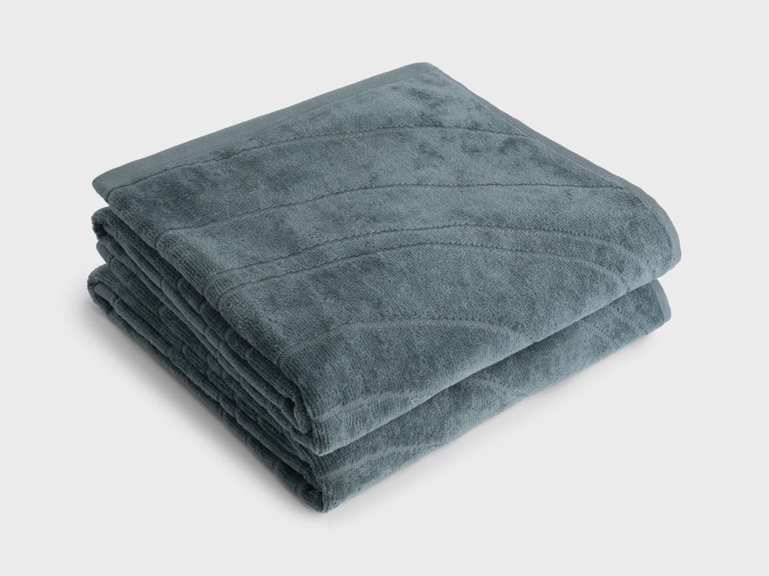 Handdoeken velours pebble blue 50x100