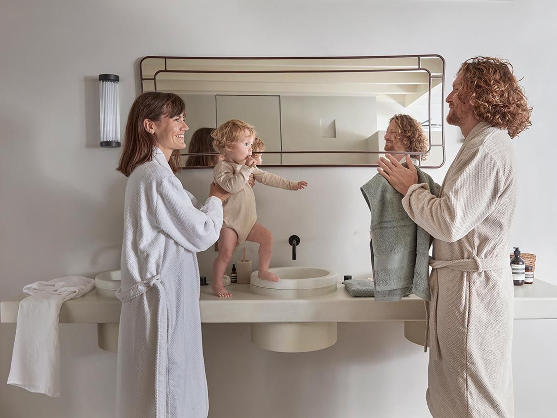 Badjas mini dots pure white L