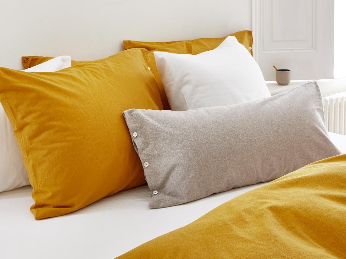 Kussensloop flanel indian yellow 50x60