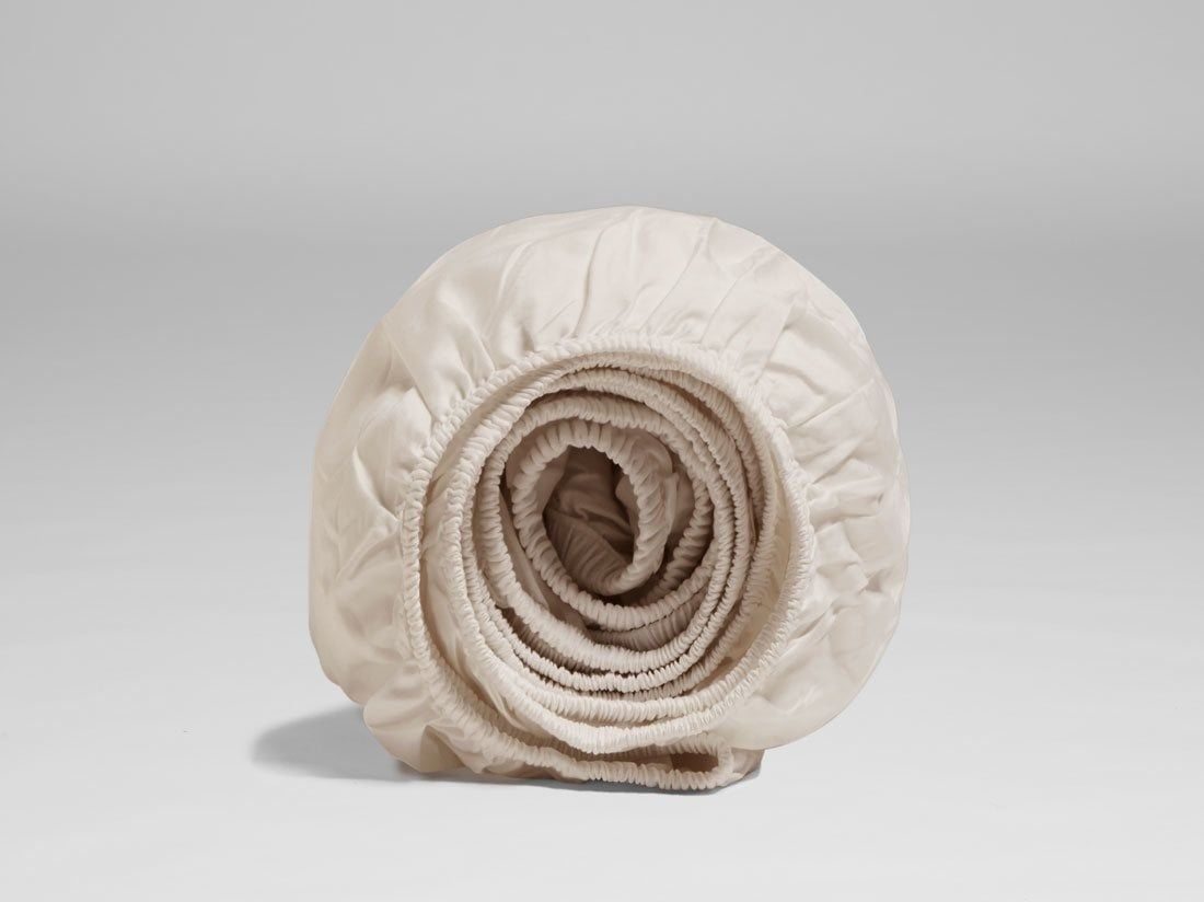 Hoeslaken extra hoog katoen satijn natural