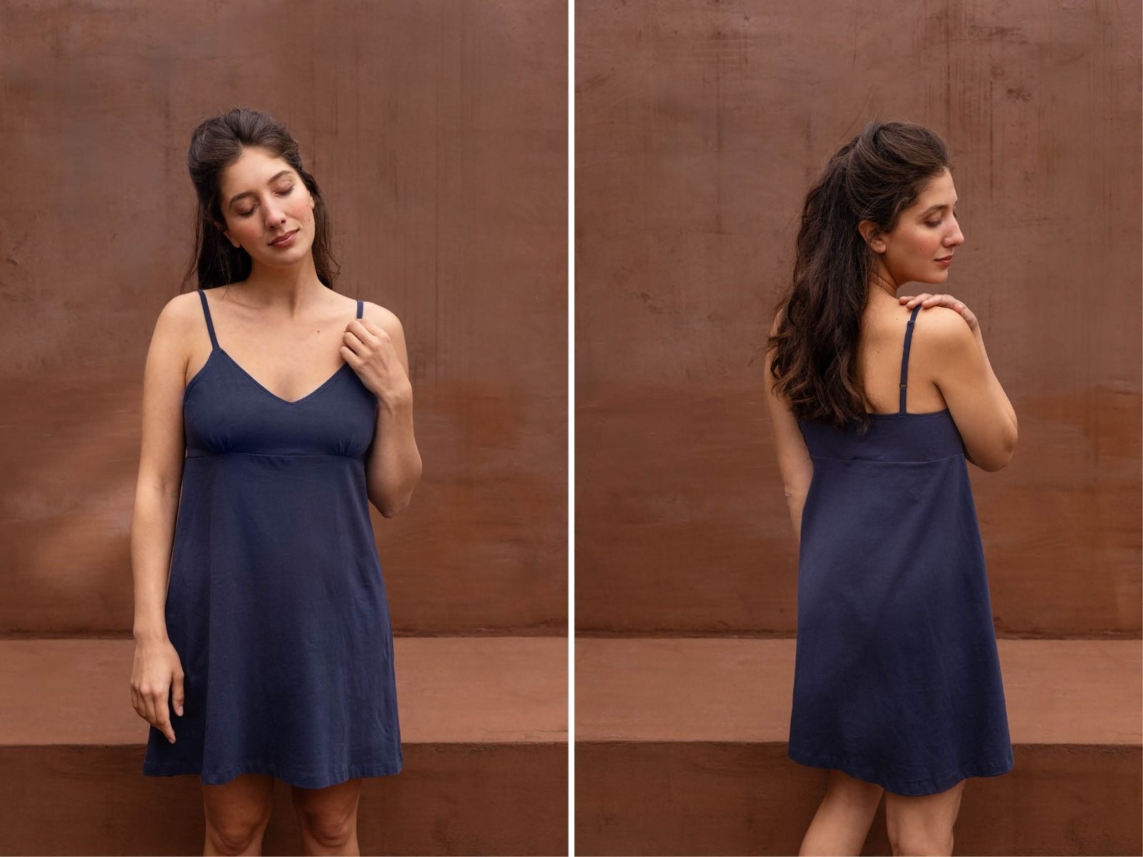 Slipdress jersey midnight blue