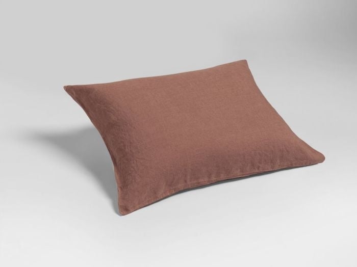 Kussensloop gewassen linnen clay rose