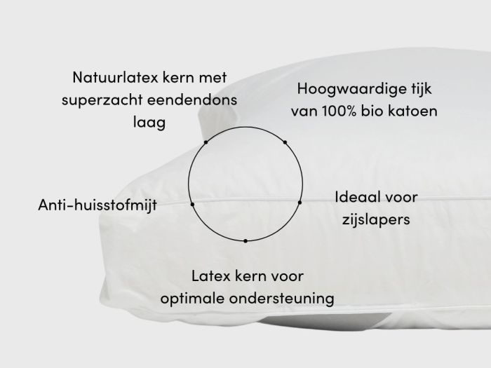 Kussen dons natuurlatex 50x70 zacht