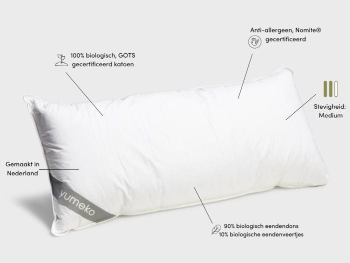 Kussen dons 40x80 medium