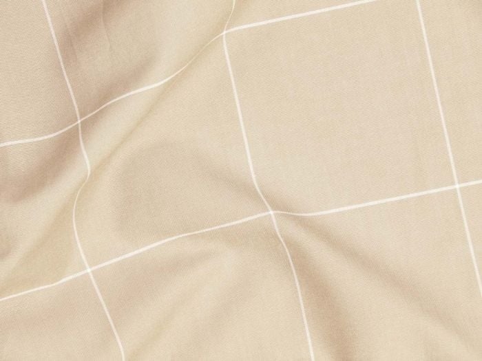 Dekbedovertrek katoen TENCEL™ double face latte check/chambray