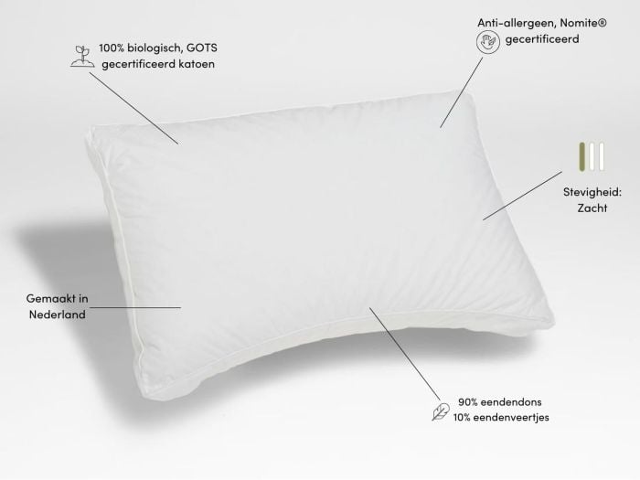 Kussen dons natuurlatex 50x70 zacht