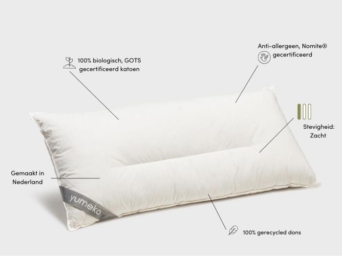 Kussen gerecycled dons 40x80 zacht