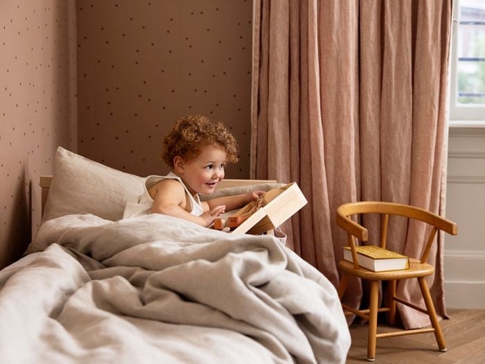 Kinderdekbedovertrek gewassen linnen natural