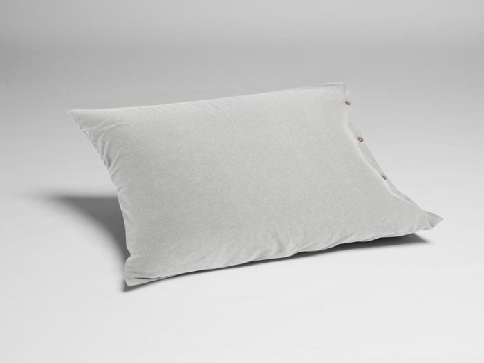 Kussensloop jersey white grey 50x60