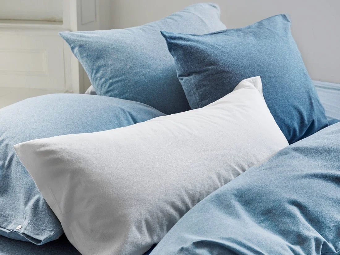 Kussensloop flanel light blue 60x70