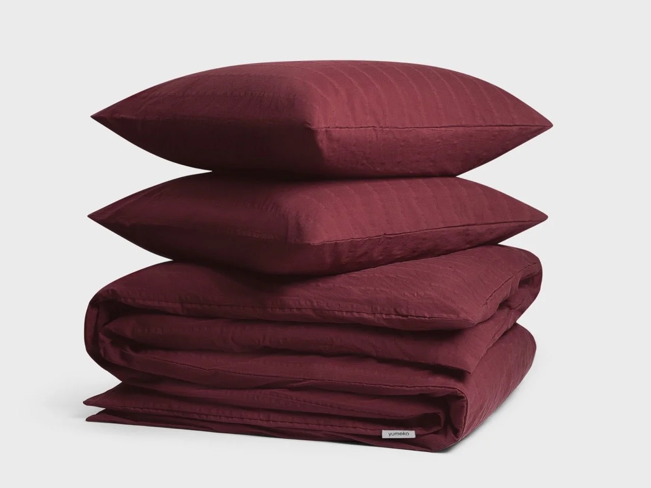 Dekbedovertrek seersucker katoen bordeaux