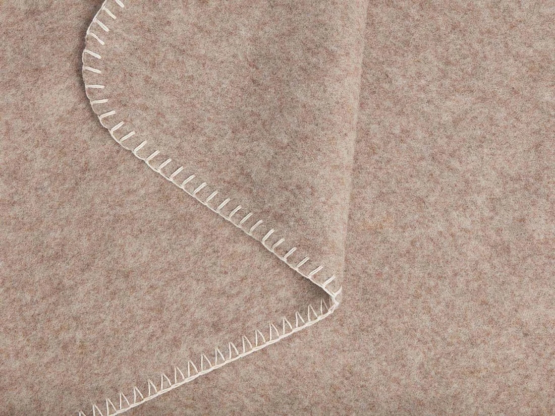 Babydeken merinowol camel melange 75x100