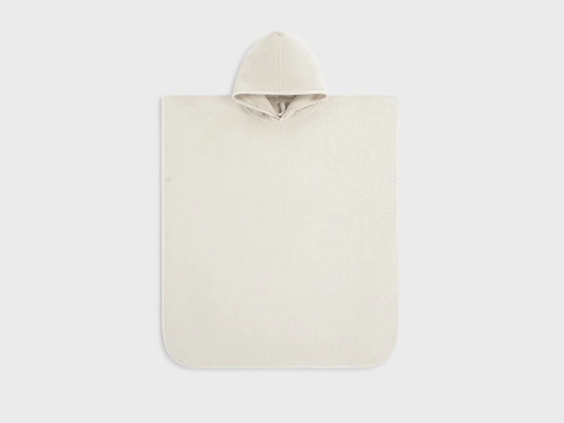 Badponcho velours seashell soft sand 80x70