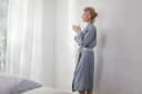Kimono badjas gewassen linnen dusk blue