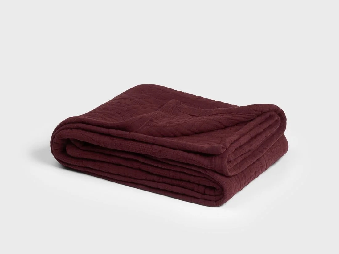 Kindersprei mousseline katoen arch bordeaux 100x150