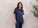 Pyjama t-shirt dames jersey midnight blue