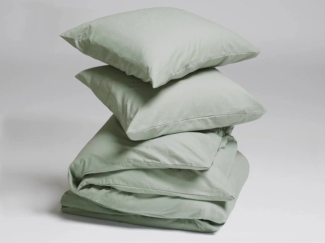 Dekbedovertrek flanel pale green 240x220 + 2/60x70