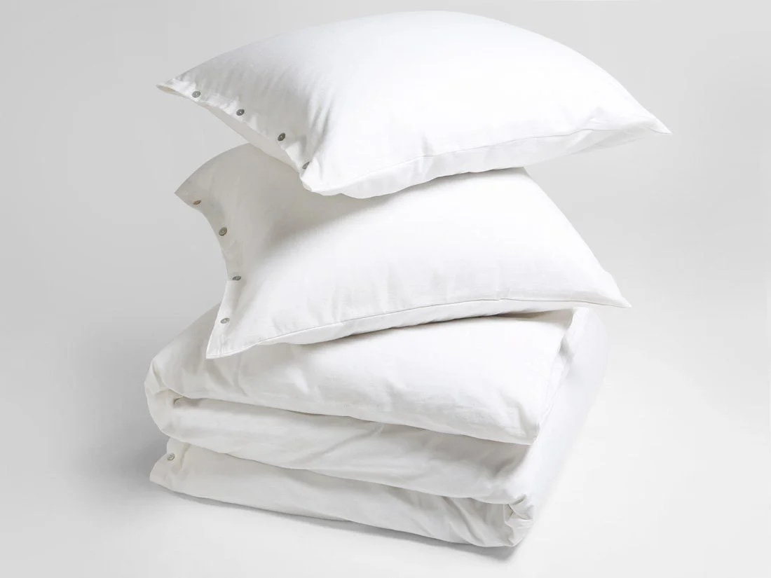 Dekbedovertrek flanel pure white 200x220 + 2/60x70