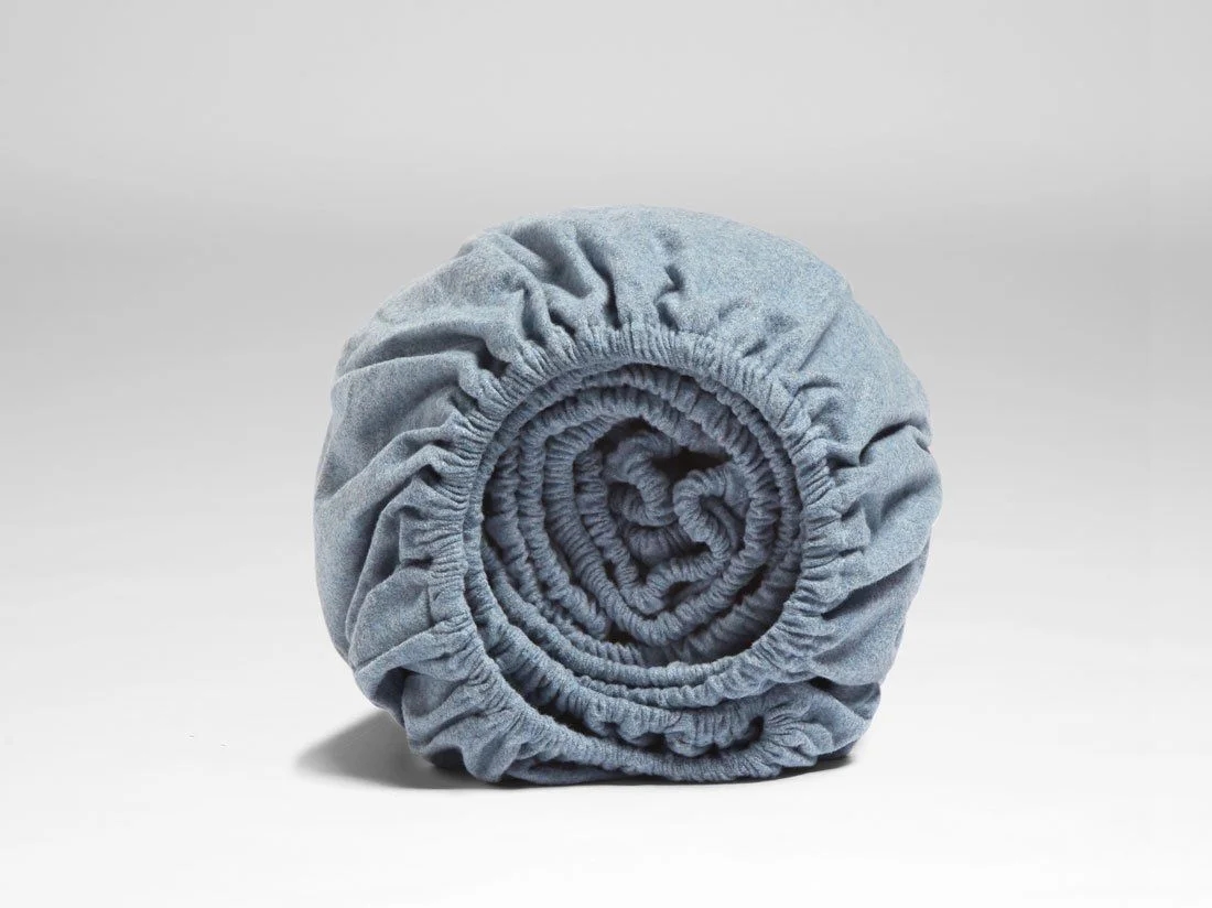 Hoeslaken flanel light blue 100x200x30