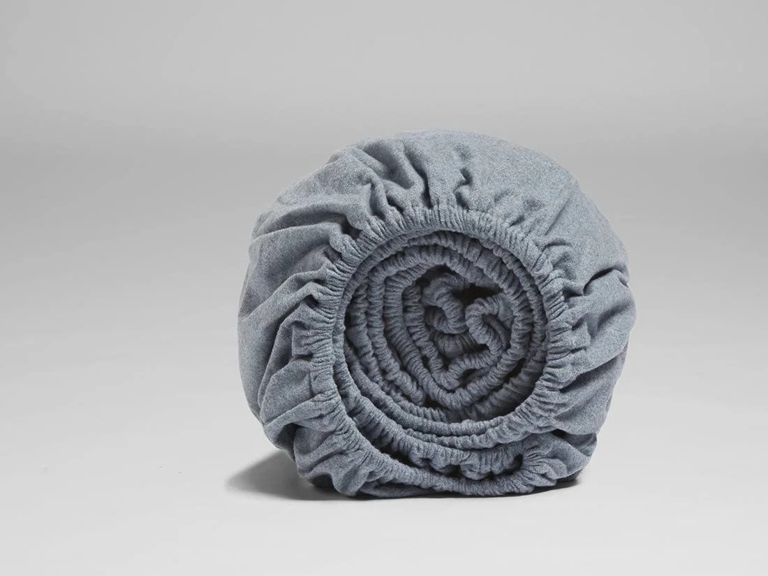 Hoeslaken flanel light blue 140x200x30