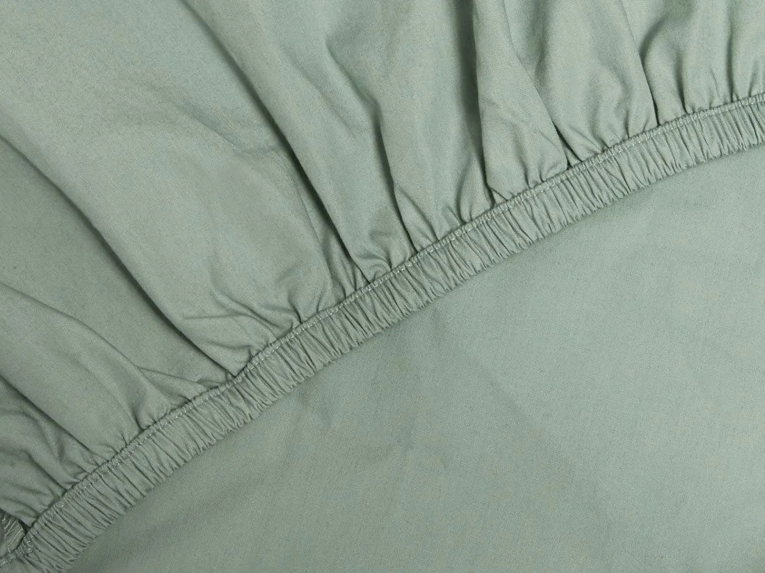 Kinderhoeslaken percal katoen jade green