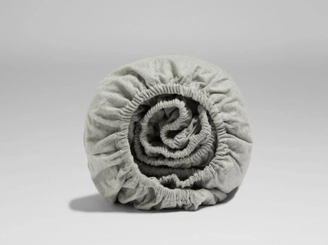 Hoeslaken flanel light grey 80x200x30