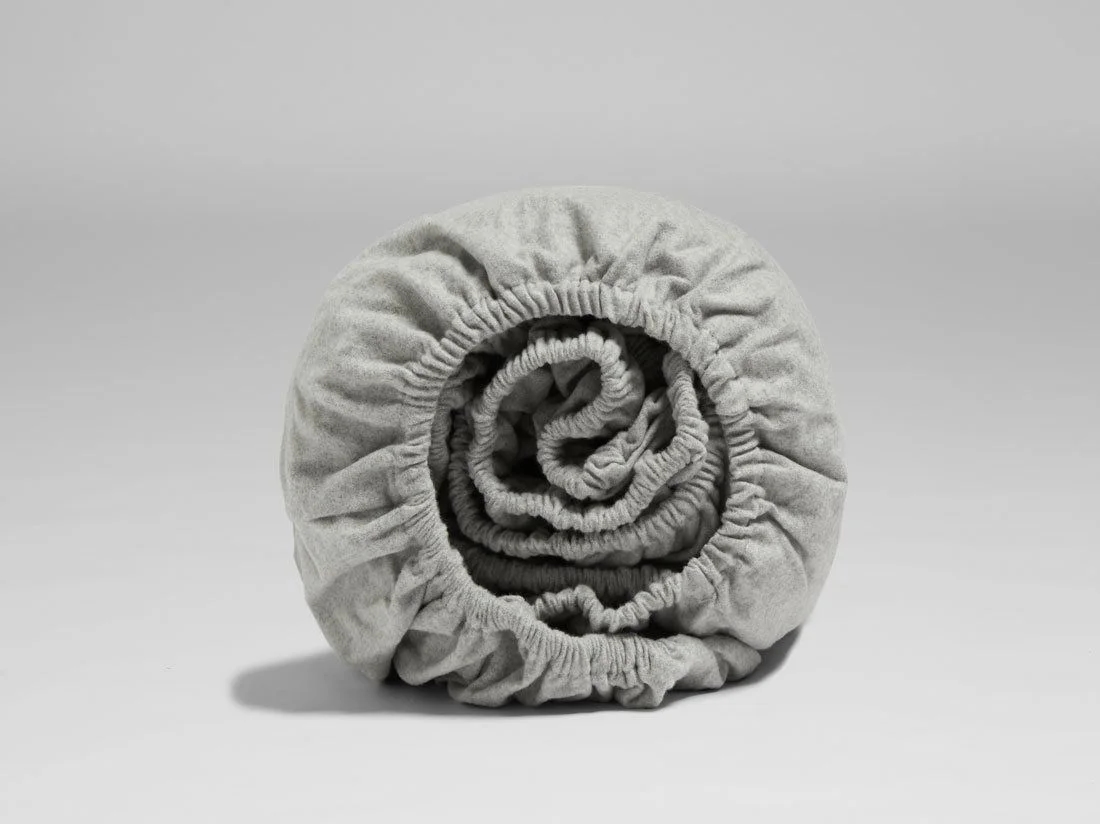 Hoeslaken flanel light grey 180x220x30