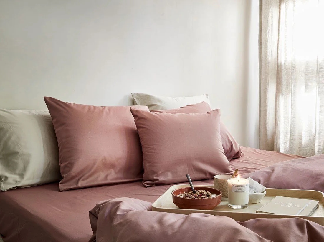 Kussensloop katoen TENCEL™ blush rose