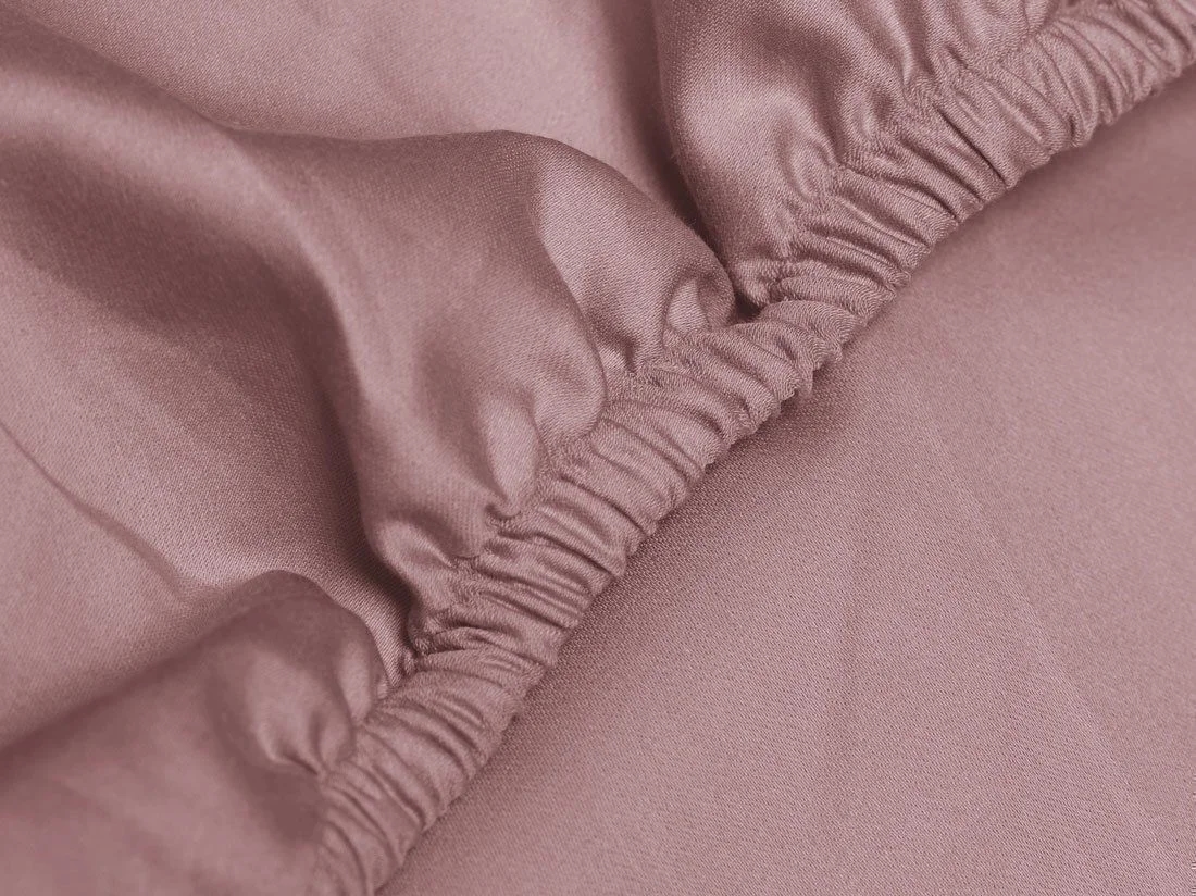 Hoeslaken katoen satijn blush rose