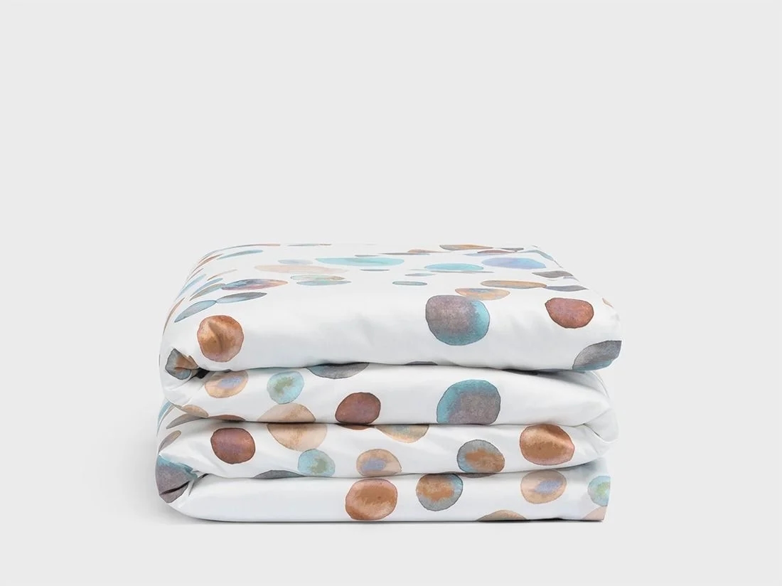 Kinderdekbedovertrek katoen satijn watercolor dots multicolor