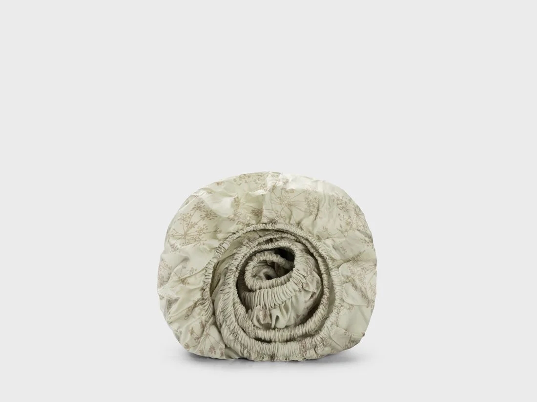 Kinderhoeslaken katoensatijn natural bloom 70x145x15