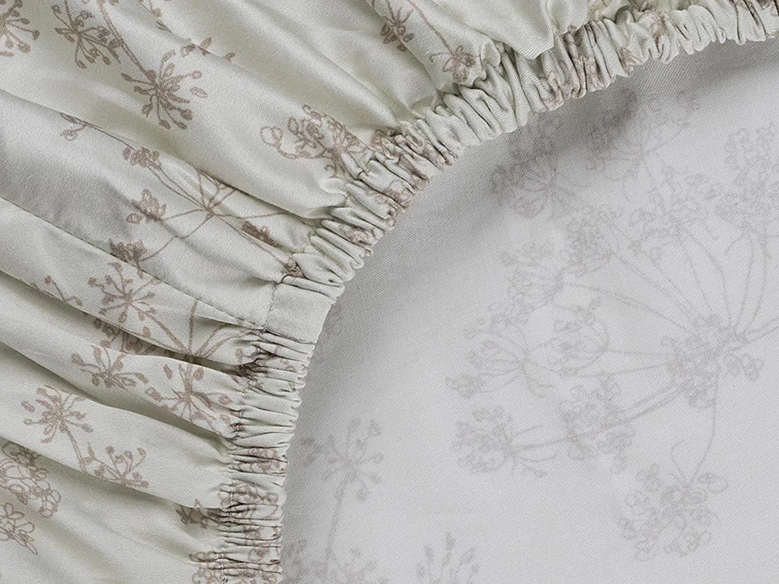 Kinderhoeslaken katoensatijn natural bloom 70x145x15