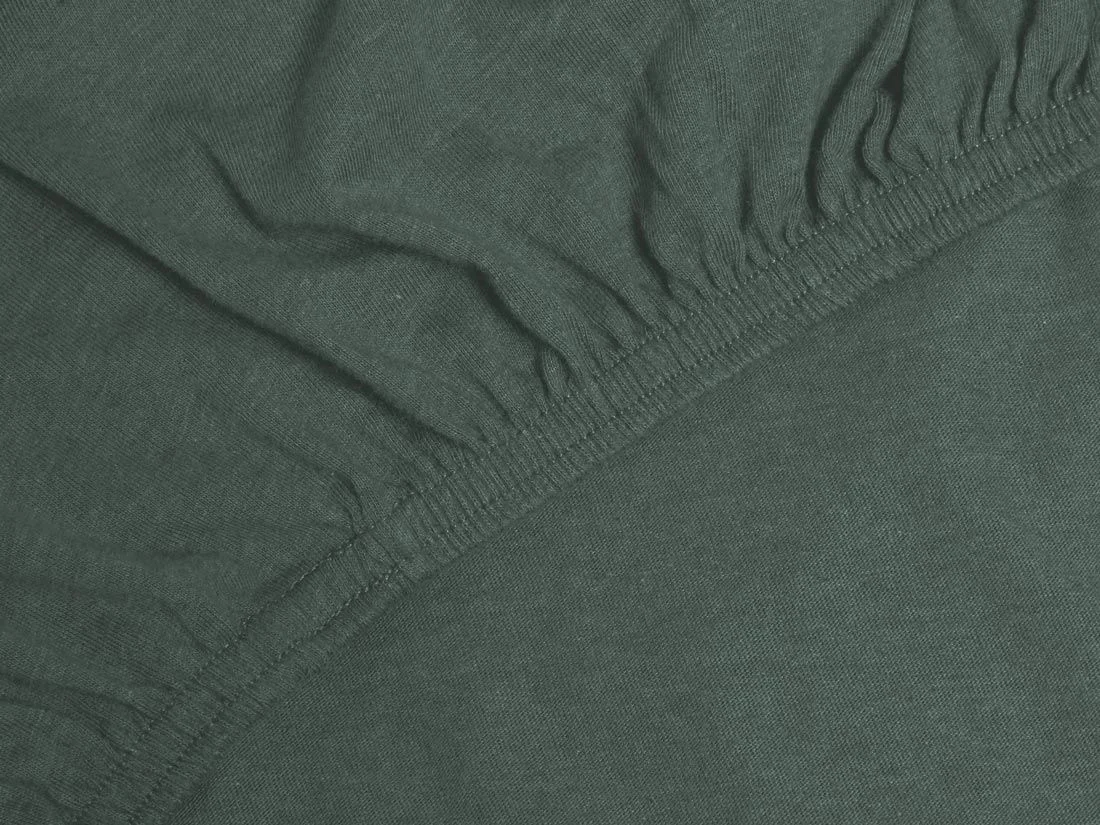 Kinderhoeslaken jersey pine green