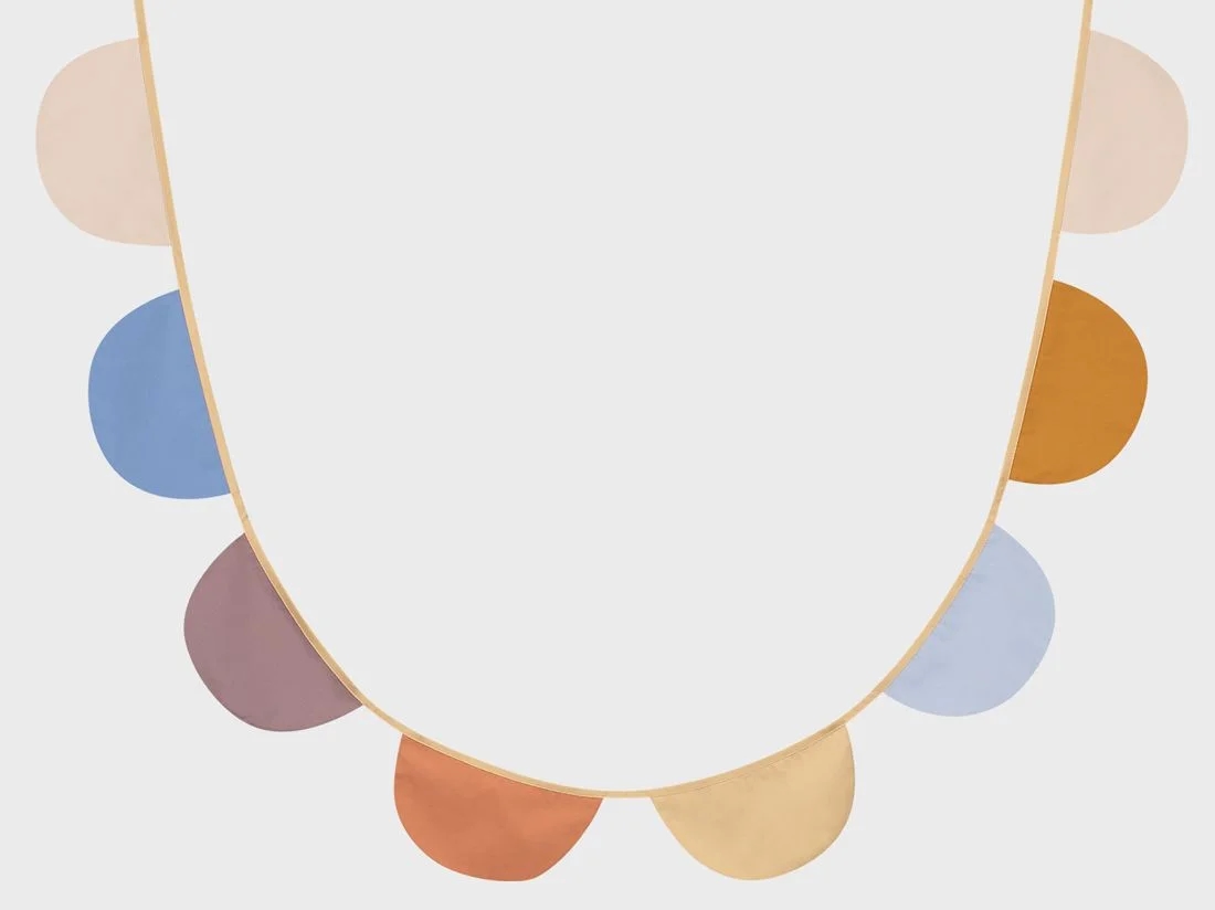 Vlaggenlijn katoen halve maan multicolor 3.6m