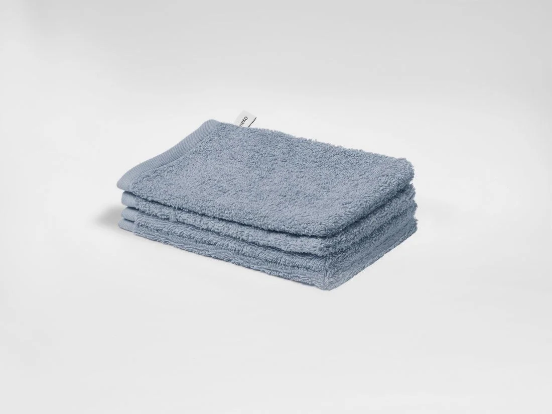 Washandjes terry faded blue 15x22 - 4 st
